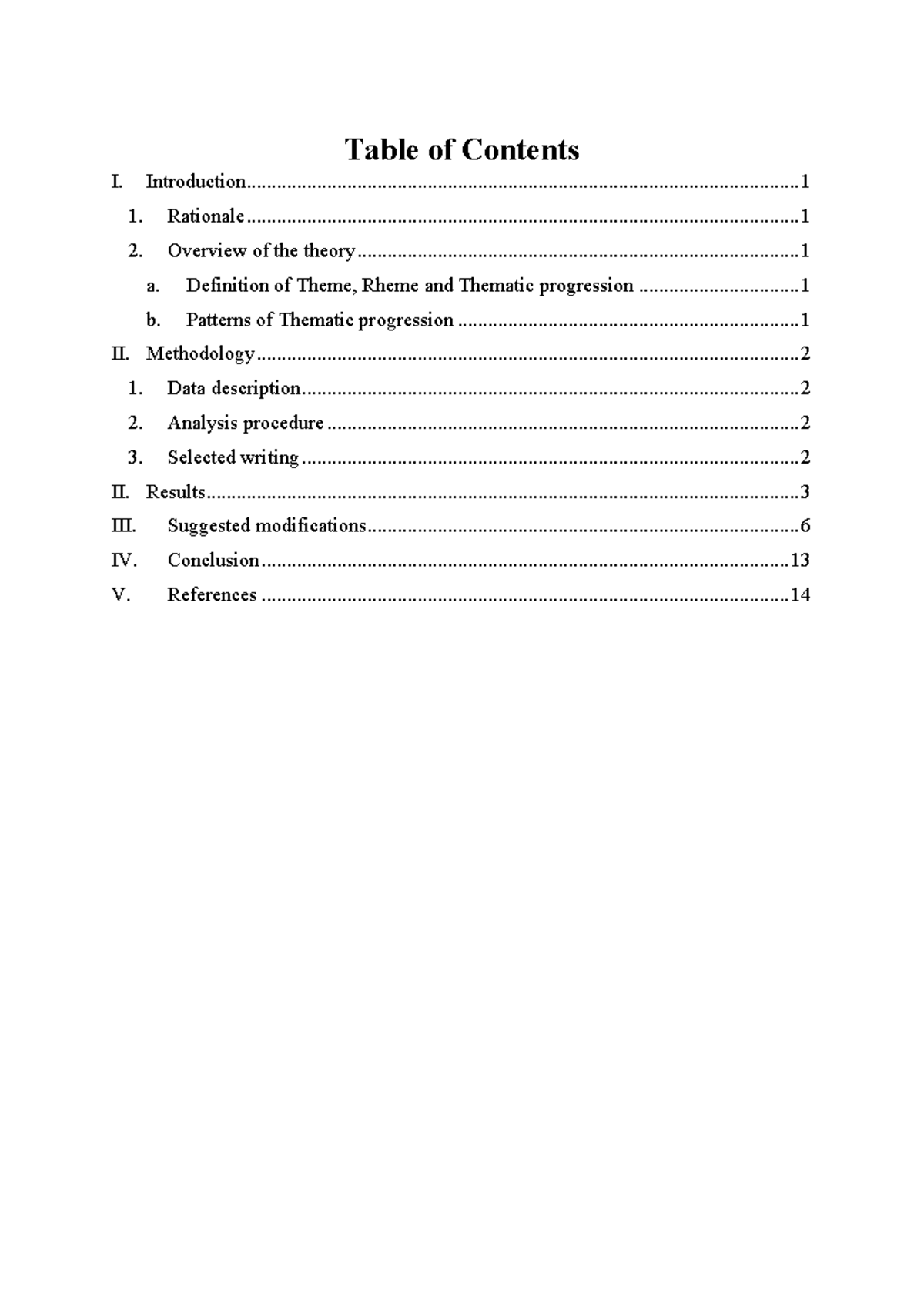 [FG] Final Report on Theme Rheme Structure and Thematic Progression ...