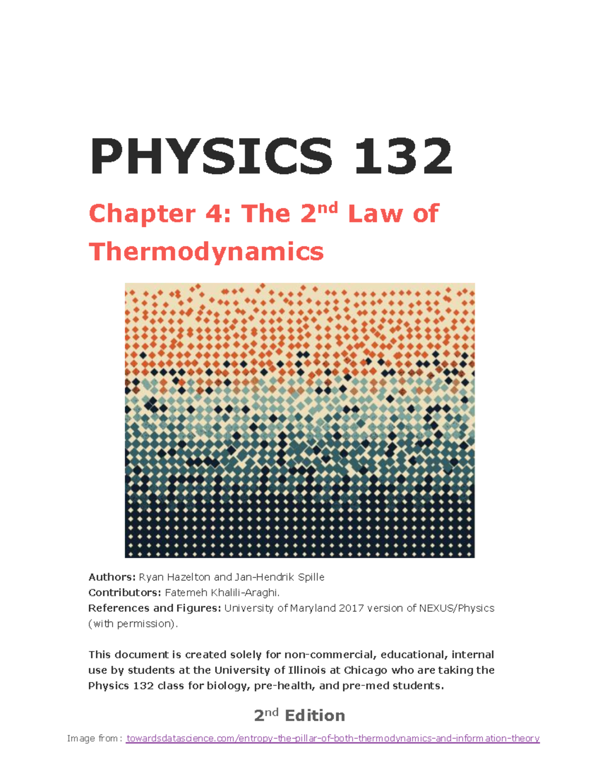PHYSICS 132 Chapter 4: Understanding the 2nd Law of Thermodynamics ...