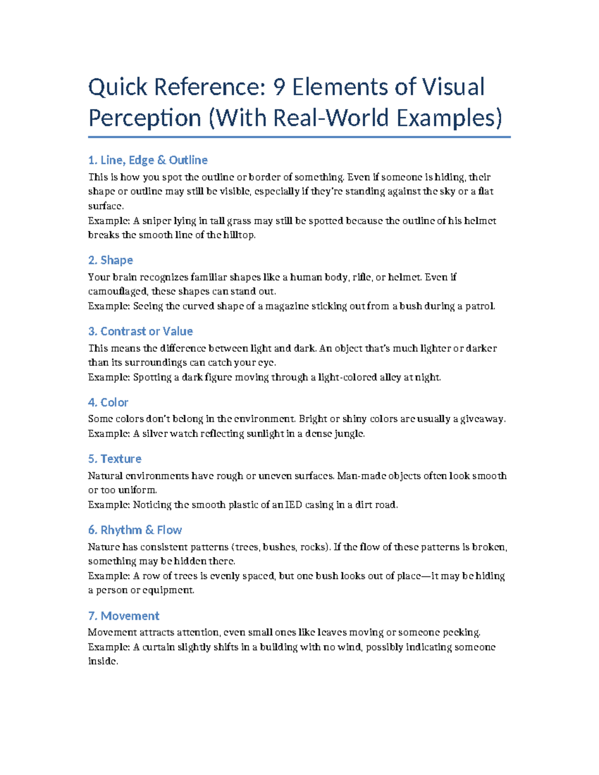 Visual Perception: 9 Key Elements with Examples - Studocu