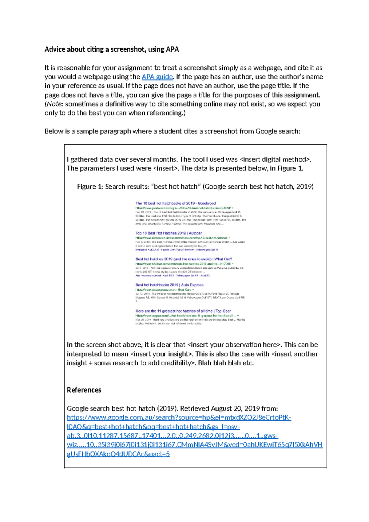 Advice about citing a screenshot v1 - Advice about citing a screenshot ...