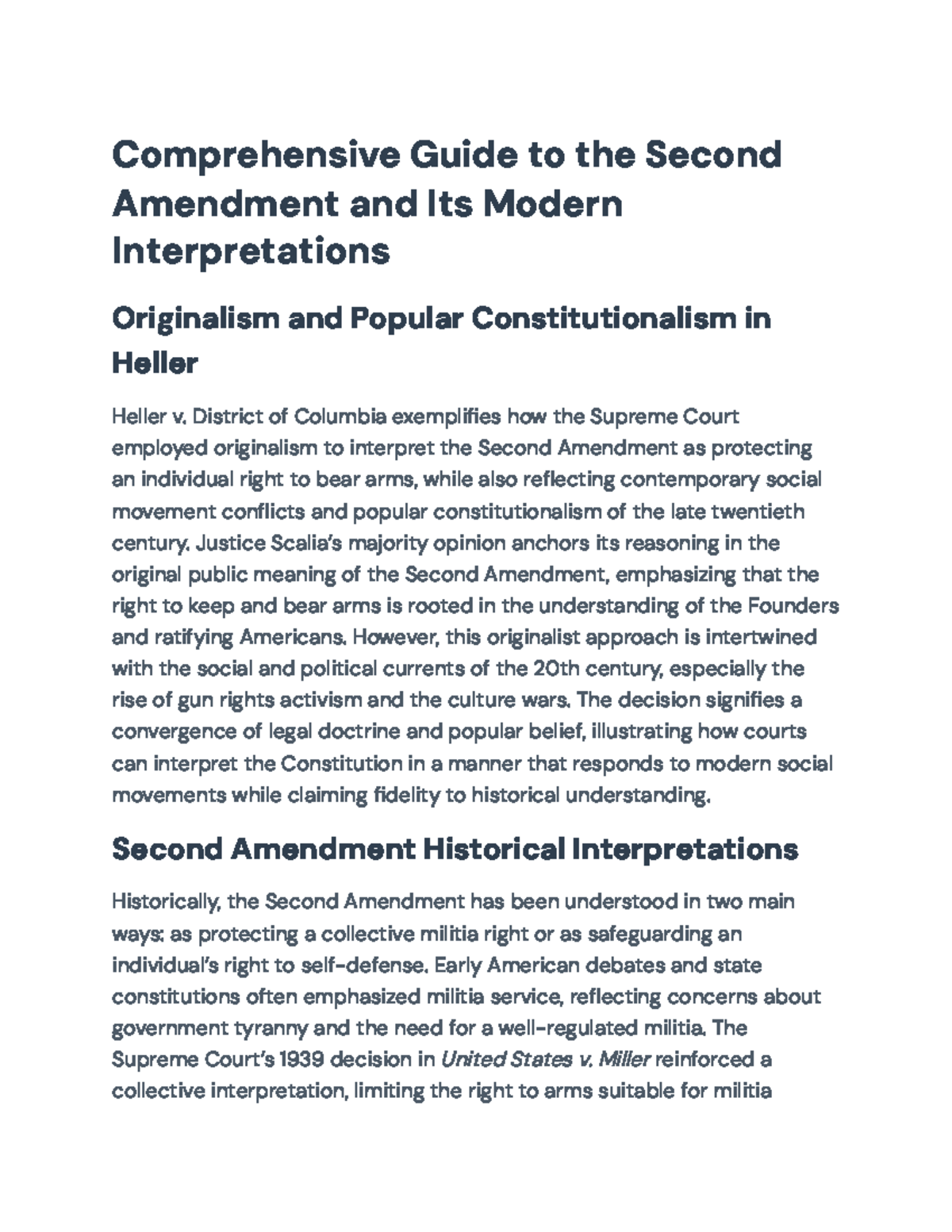 Comprehensive Analysis of the Second Amendment & Social Movements (POL ...