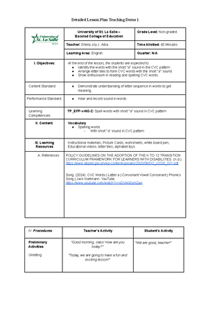 Teaching Internship Worksheet 6 - Practice Teacher: Date: School ...