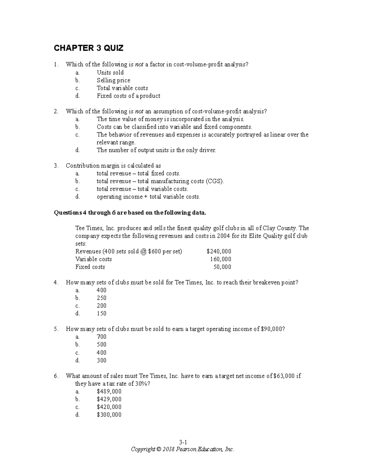 Chapter 3 Quiz Practice with Solutions and Key Insights - Studocu