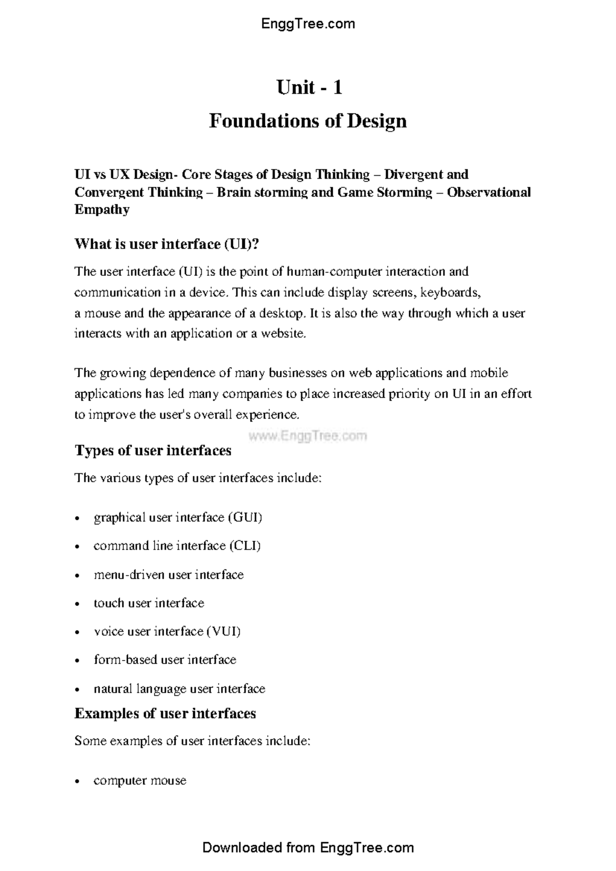 722943897 CCS370 UI and UX Design Lecture Notes - Unit 1 Overview - Studocu