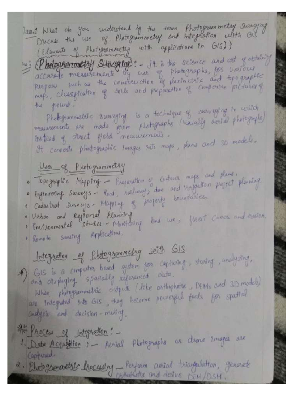 Remote Sensing Assignment 1: Photogrammetry & GIS Integration - Studocu