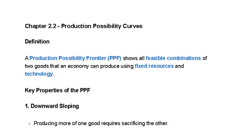Chapter 2.2 - Understanding Production Possibility Curves - Studocu