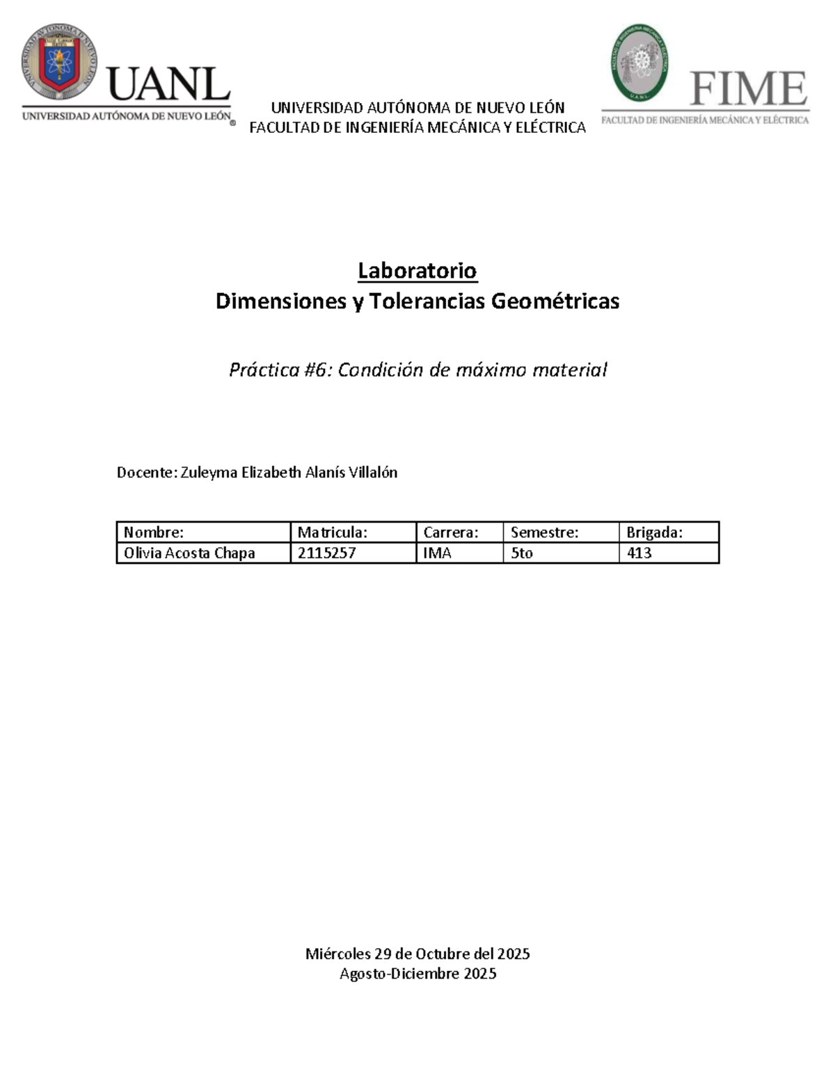 Práctica #6 DTG: Condición de Máximo Material en Tolerancias ...