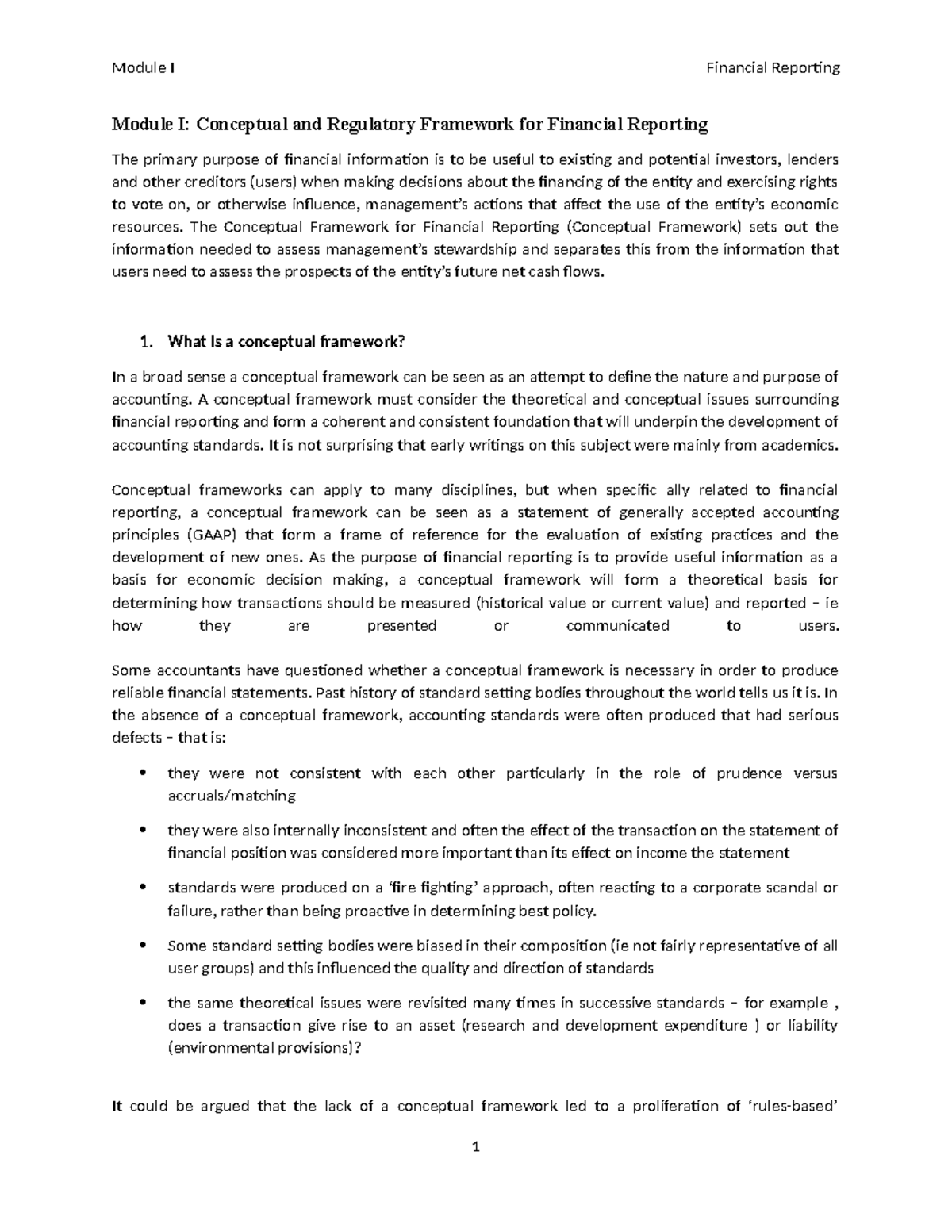 FR-Module I: Overview of Conceptual and Regulatory Framework in ...