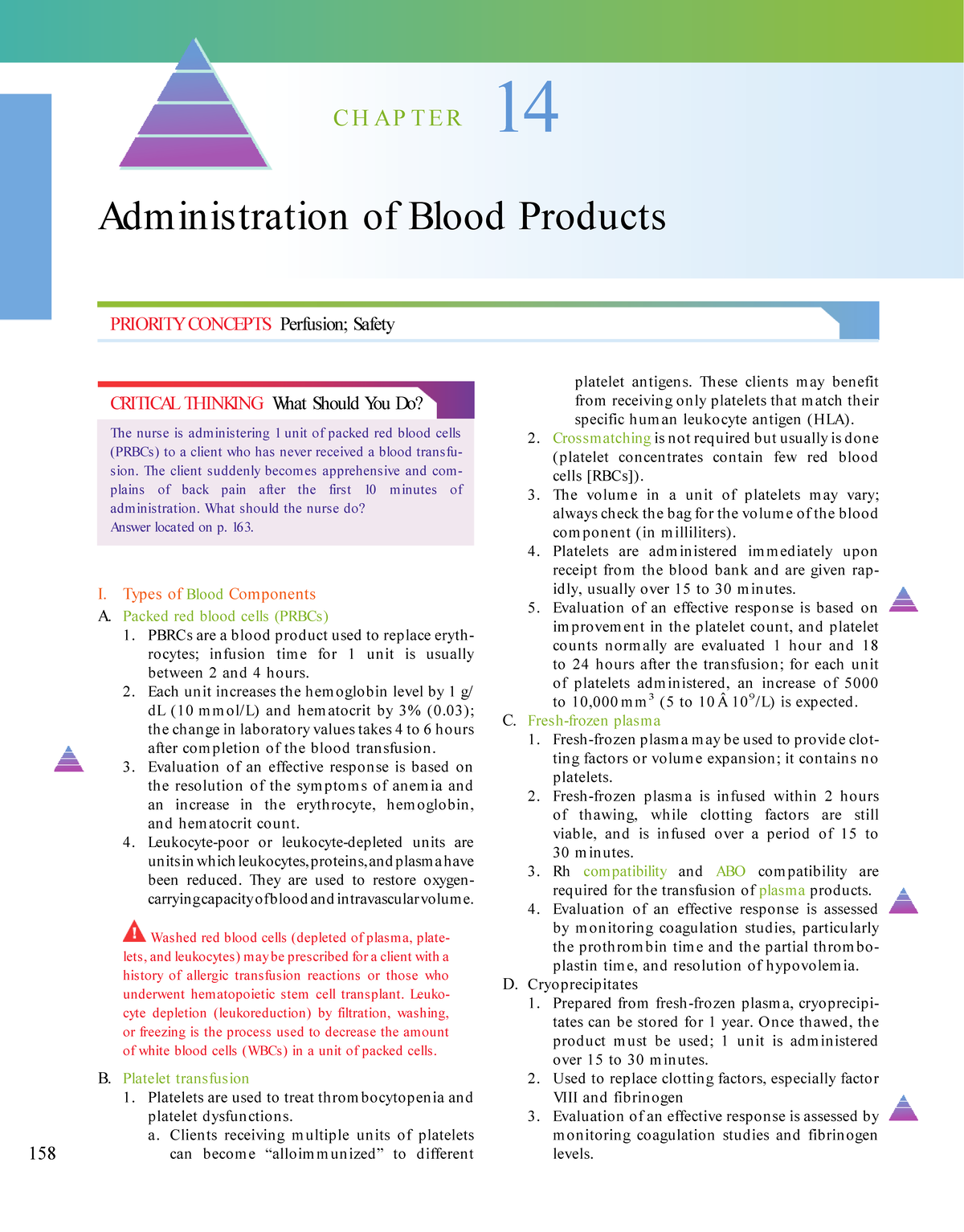 Saunders Administration of Blood Products RN Nclex - C H A P T E R 14 ...