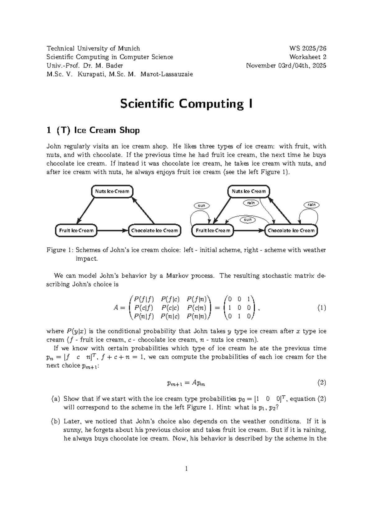 Scientific Computing I (T) Worksheet 2: Ice Cream & Sports Models - Studocu