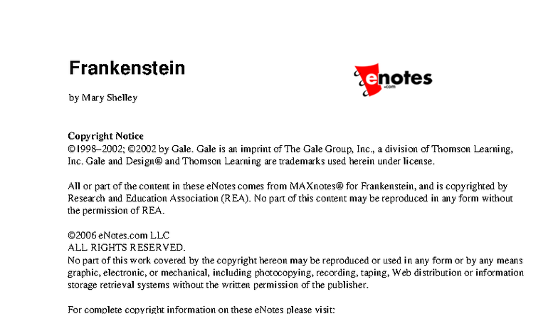 Frankenstein (ENG 101) Study Guide: Insights & Analysis - Studocu