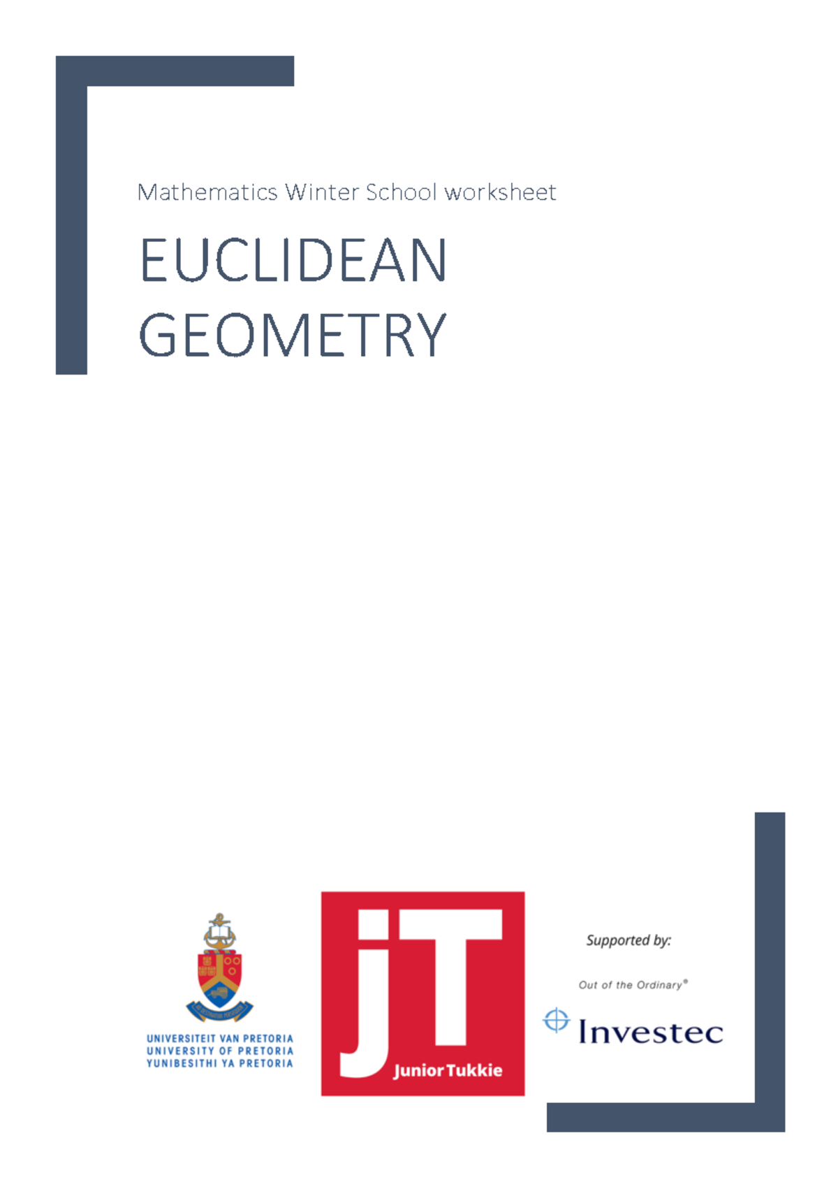 Mathematics Winter School 2020: Euclidean Geometry Worksheet - Studocu