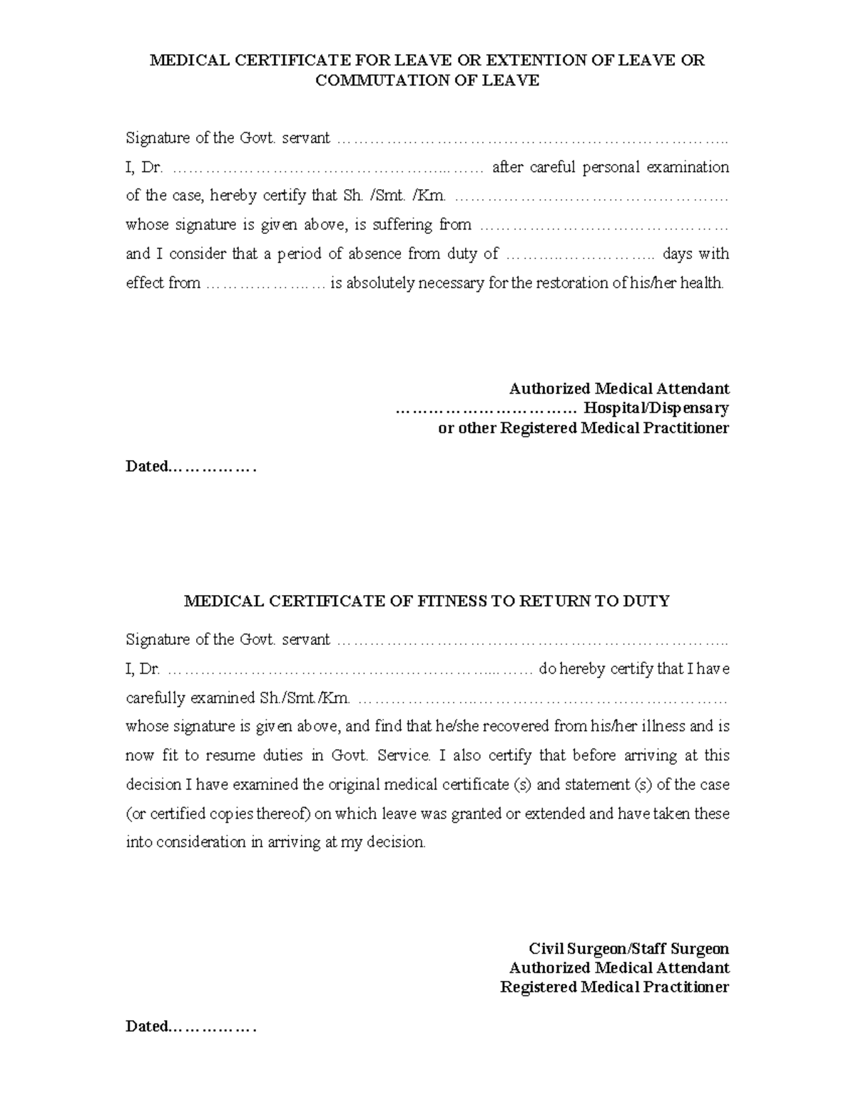 MC - medical certificate and fitness certificate - MEDICAL CERTIFICATE ...