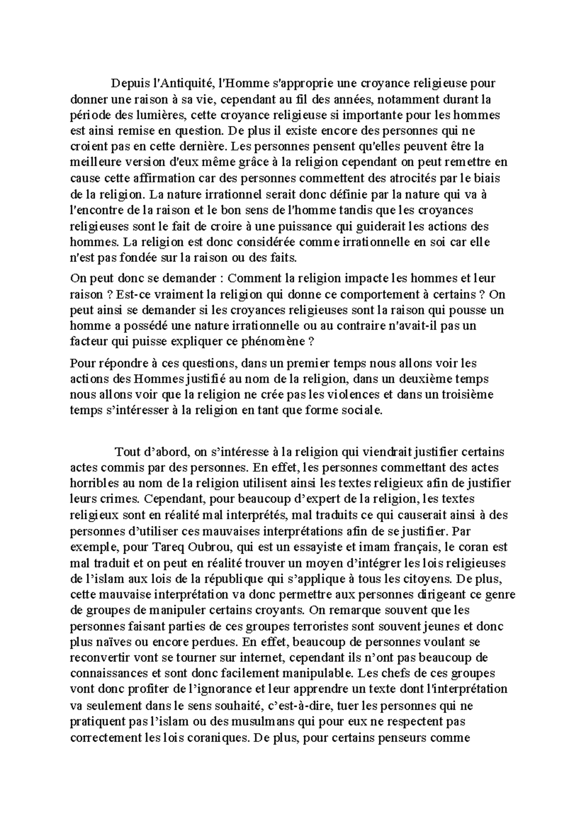 Philosophie de la Religion : Impact et Interprétations Sociales - Studocu