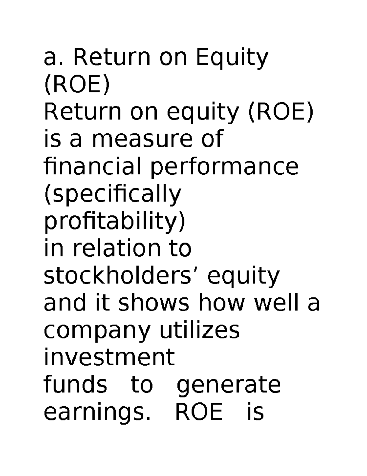 Group CF Report 1: Understanding Return on Equity (ROE) Analysis - Studocu