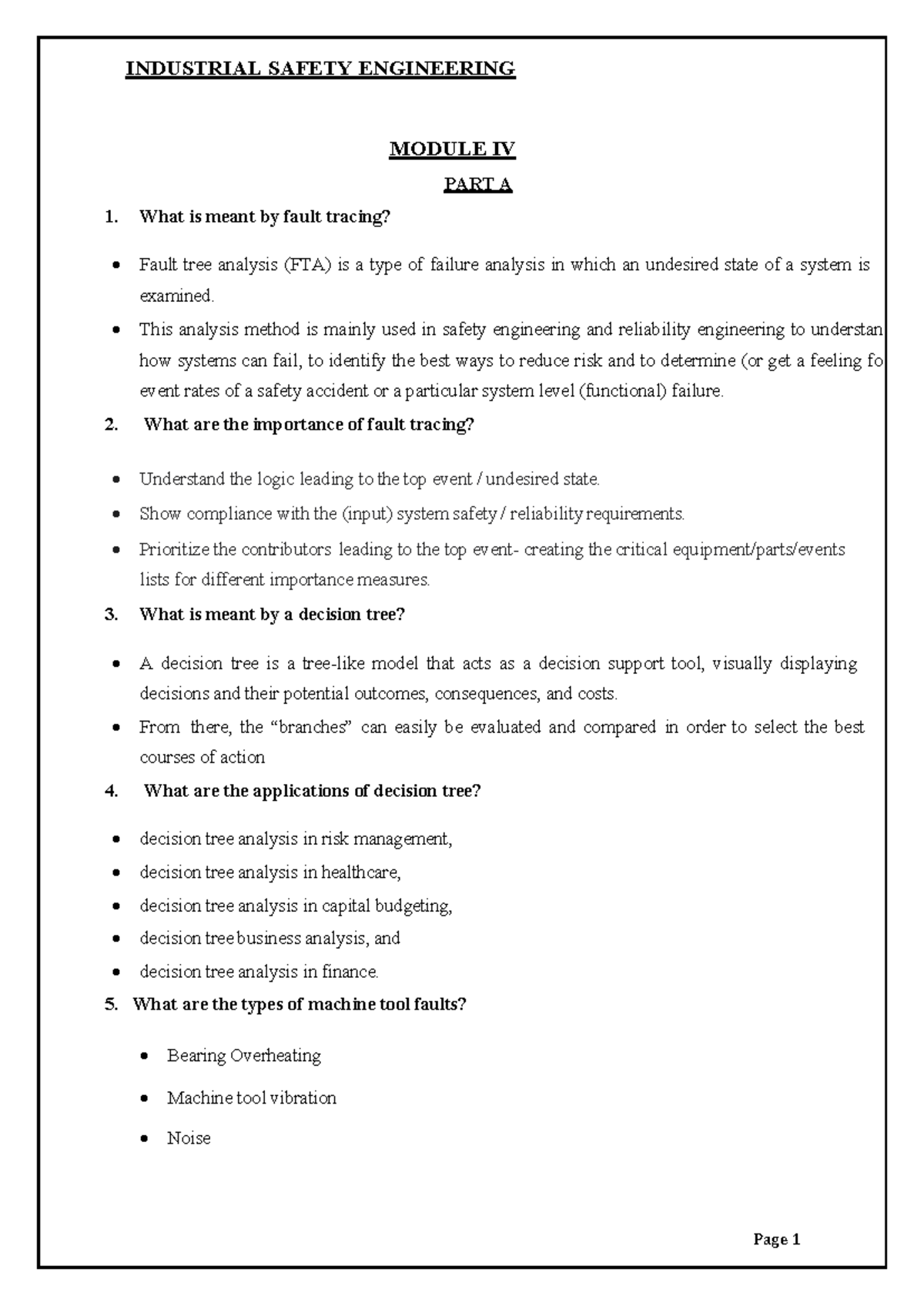 ISE Module IV: Fault Tracing & Decision Tree Analysis in Safety ...