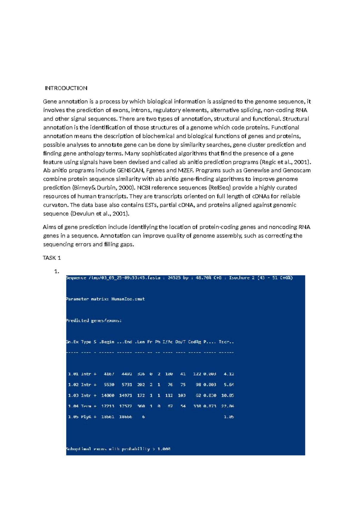 Prac3 320 - Practical 3: Gene Annotation and Prediction Analysis - Studocu
