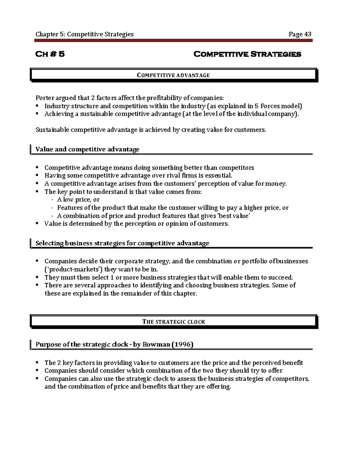 Ch 5 - Competitive Advantage in Strategic Management - Studocu