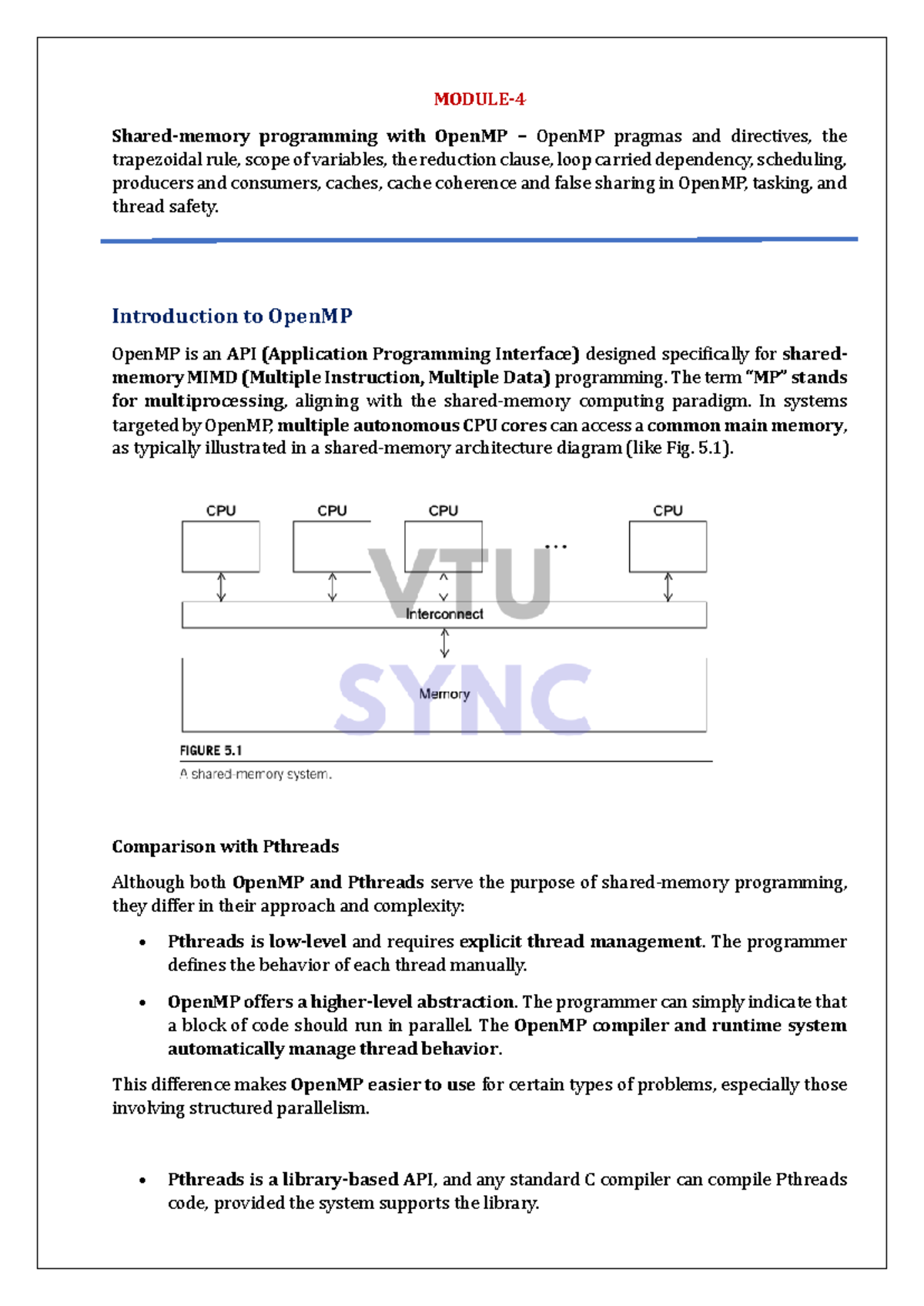 PC Module 4 - OpenMP Programming: Pragmas, Directives, and Performance ...