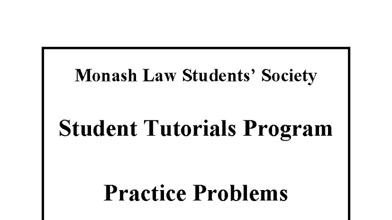 LDR 2024 Practice Problems for Student Tutorials Program - Studocu