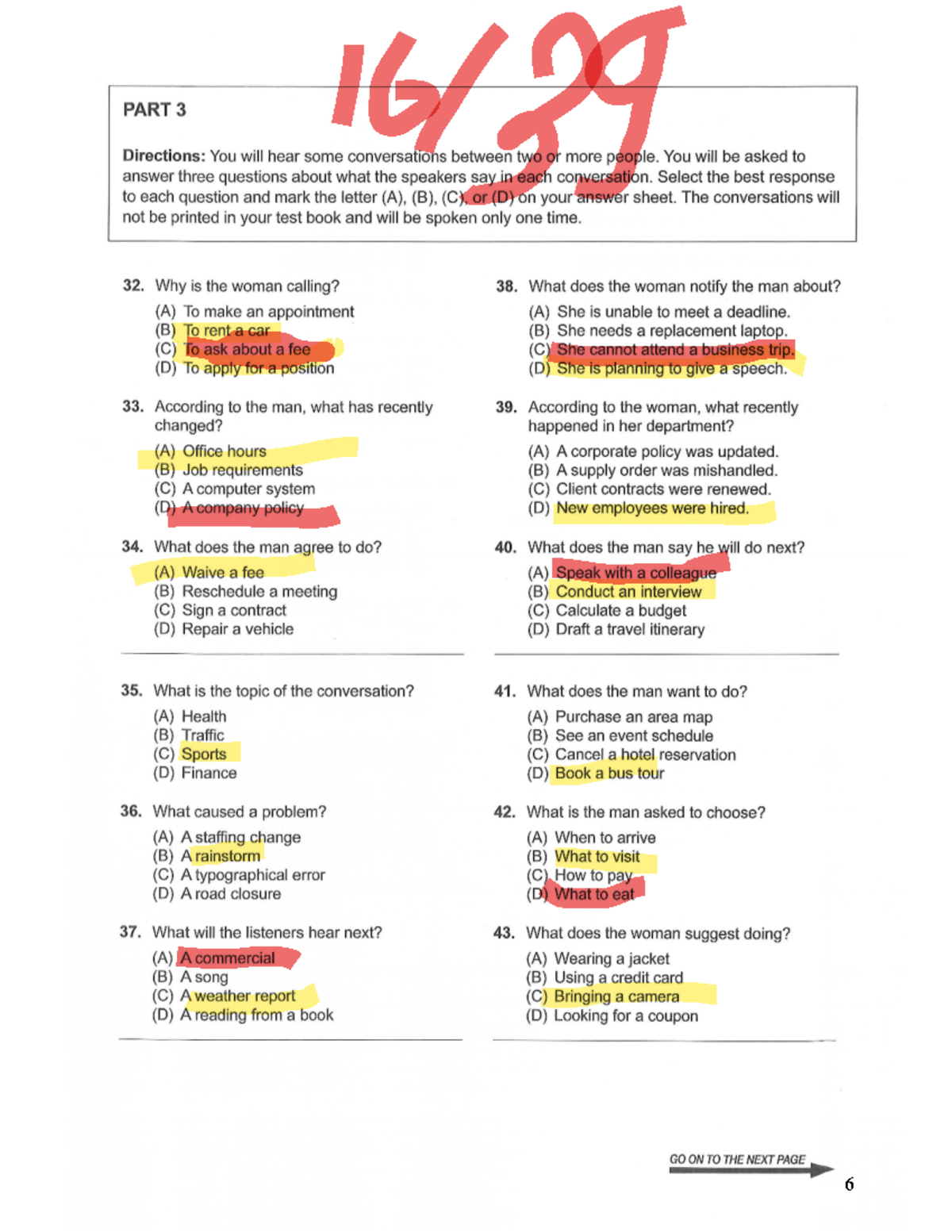 Actual test 3 - Part 3 listening comprehension questions - Studocu