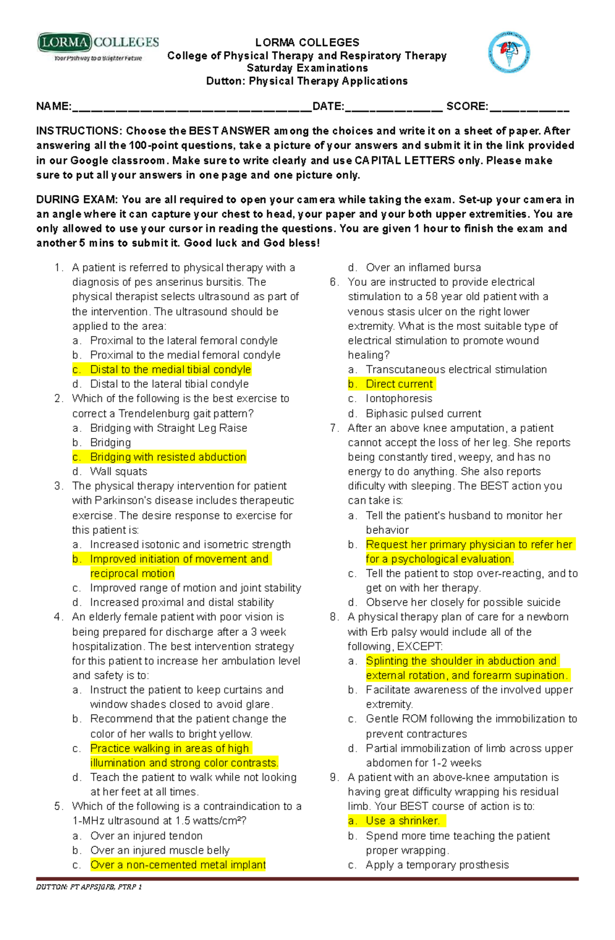 Dutton- Ptapps - Steps on how to deal with college questions - LORMA ...