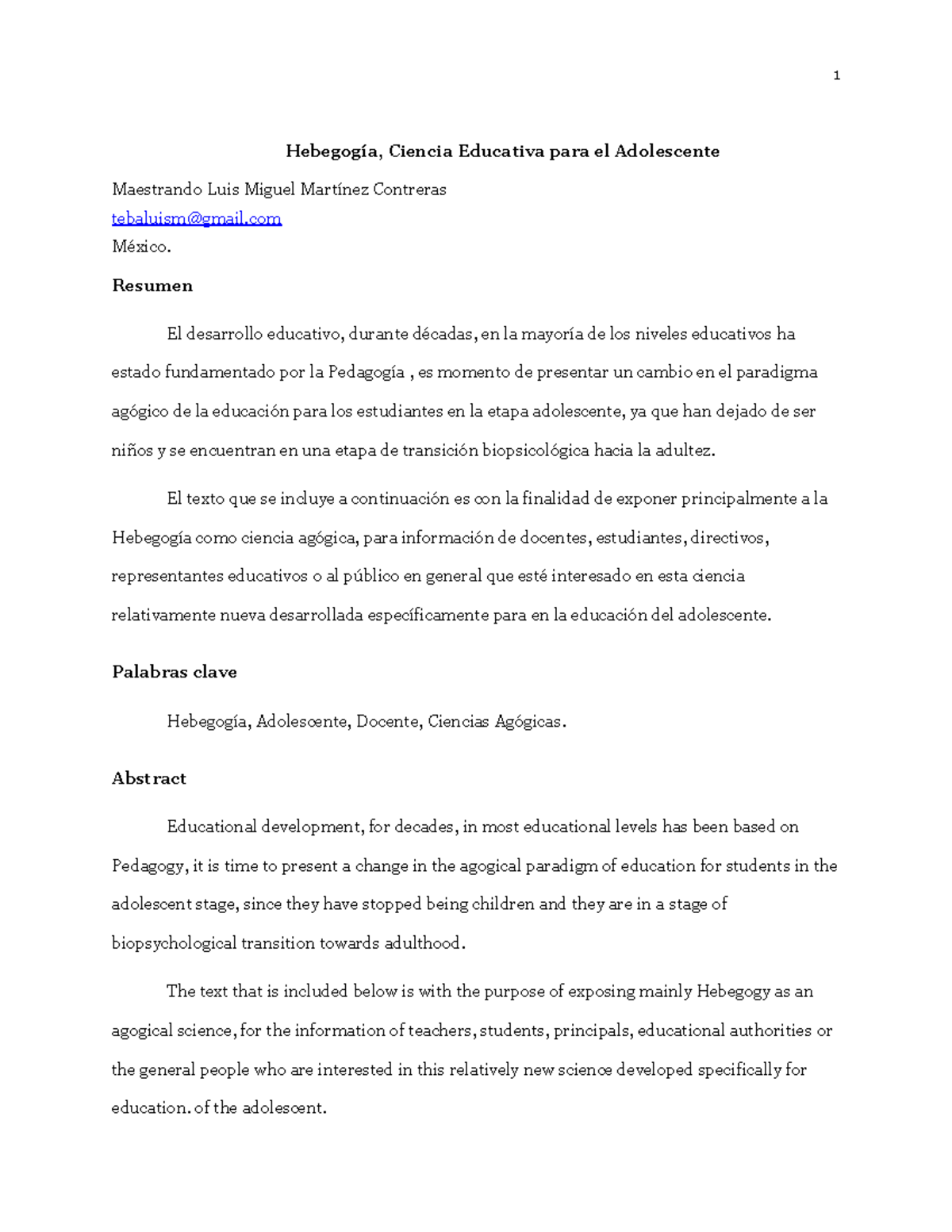 Hebegogía: Una Ciencia Educativa para la Adolescencia (EDU 101) - Document Preview