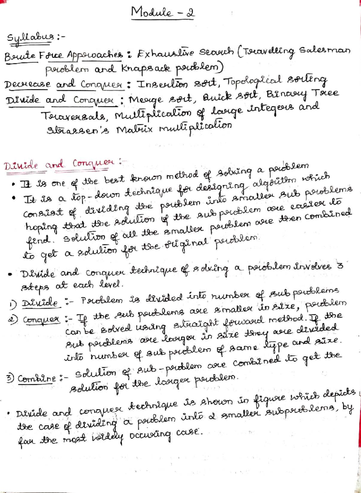 ADA - SEM IV BCS401 Module 2 Comprehensive Notes - Studocu