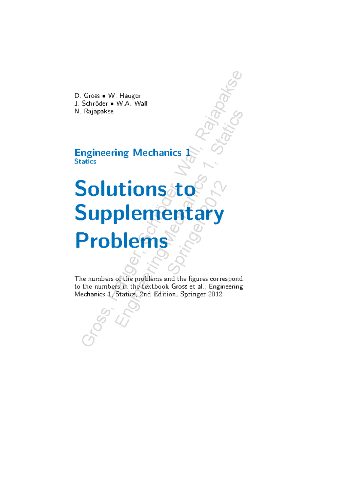 ENG101 - Mechanics Problem Set Solutions for Statics Topics - Studocu