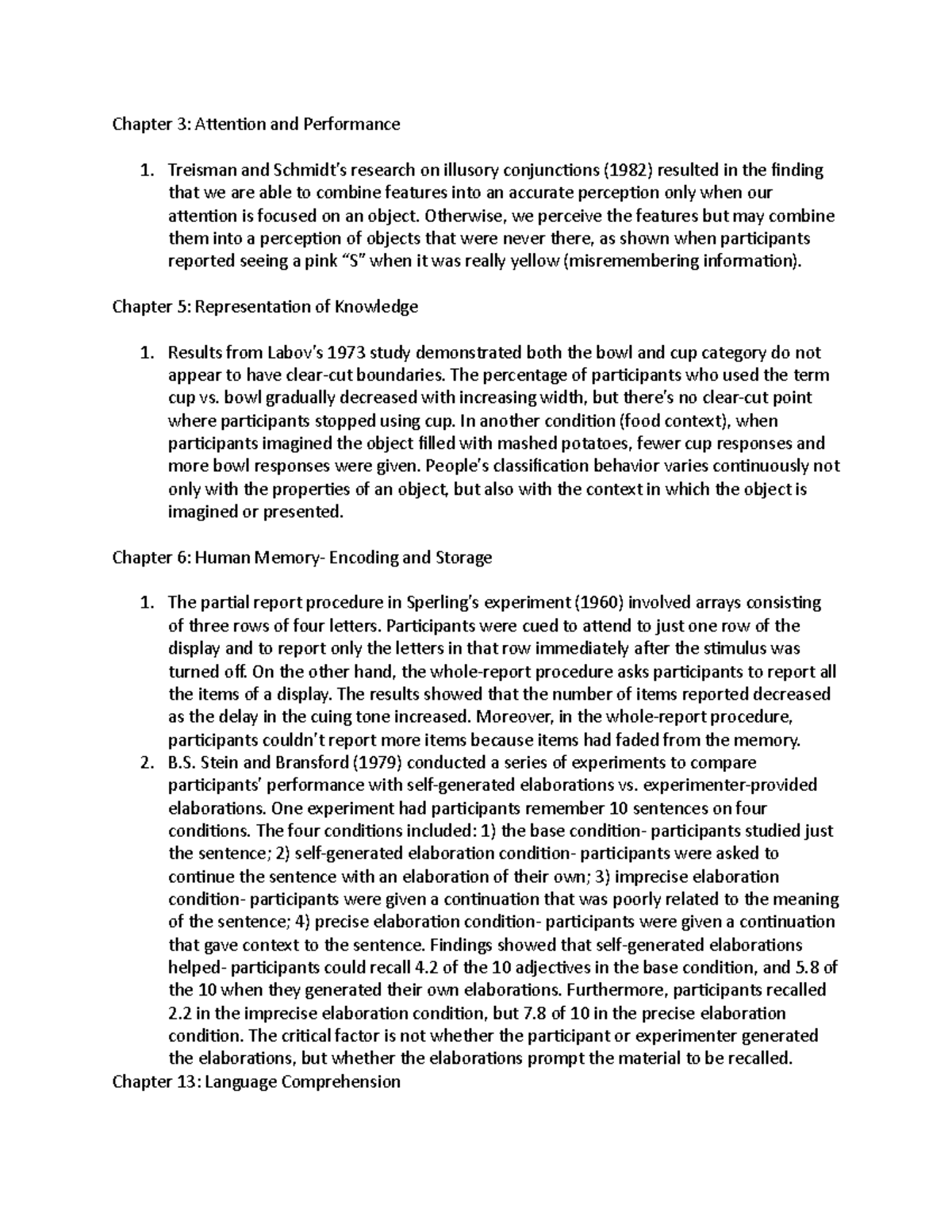PSY 332 - Final Exam Study Guide: Key Concepts and Findings - Studocu