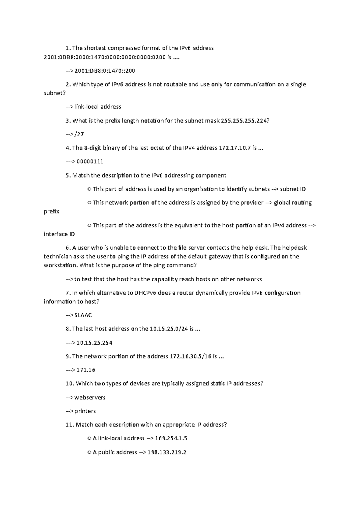 Chapter 7 - The shortest compressed format of the IPv6 address - Studocu