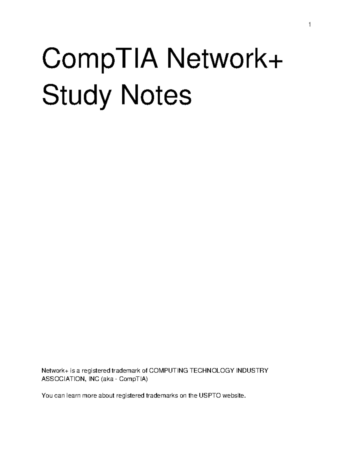 CompTIA Network+ Study Notes for Exam Preparation - Studocu