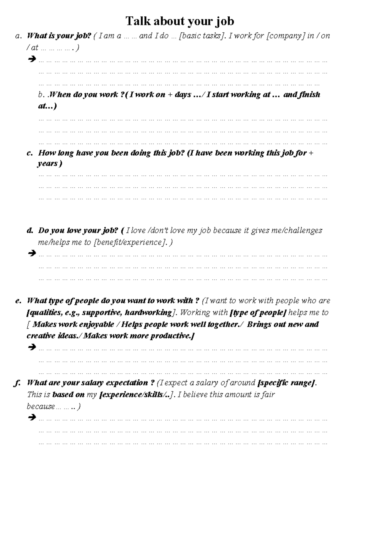 Job Discussion Guide - SSU - Studocu