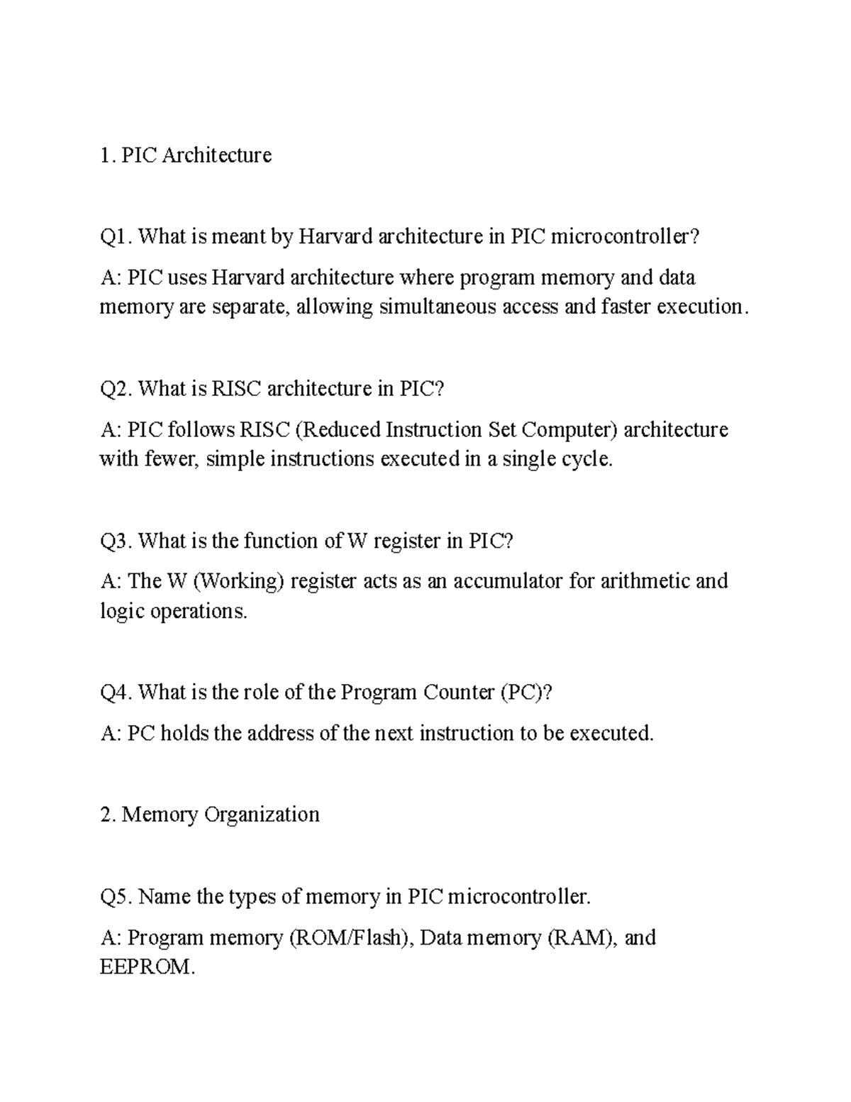 PIC Microcontroller & ARM Architecture Overview - DOC-20251217-WA0001 ...