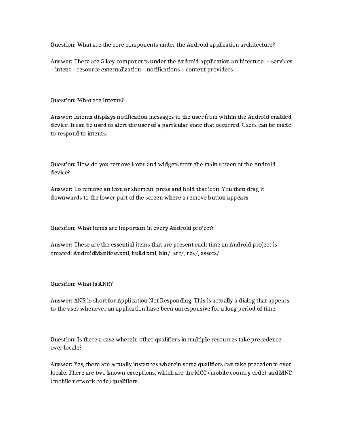 Android Application Architecture Key Concepts and Components - Studocu