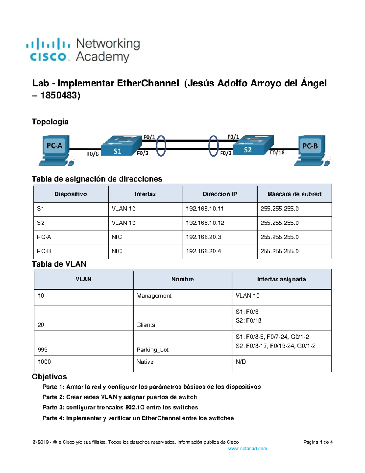Lab de Configuración de EtherChannel (CCNA) - Práctica y Verificación ...