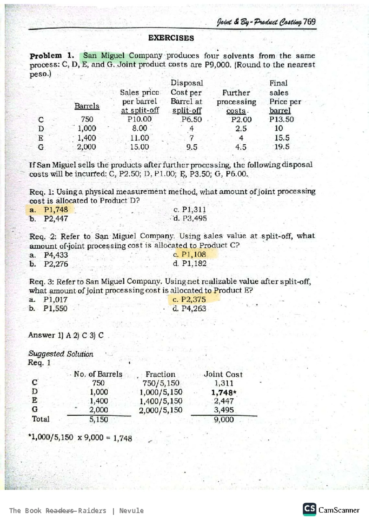 Job Order Costing Exercises and Solutions (Course Code: 689) - Studocu