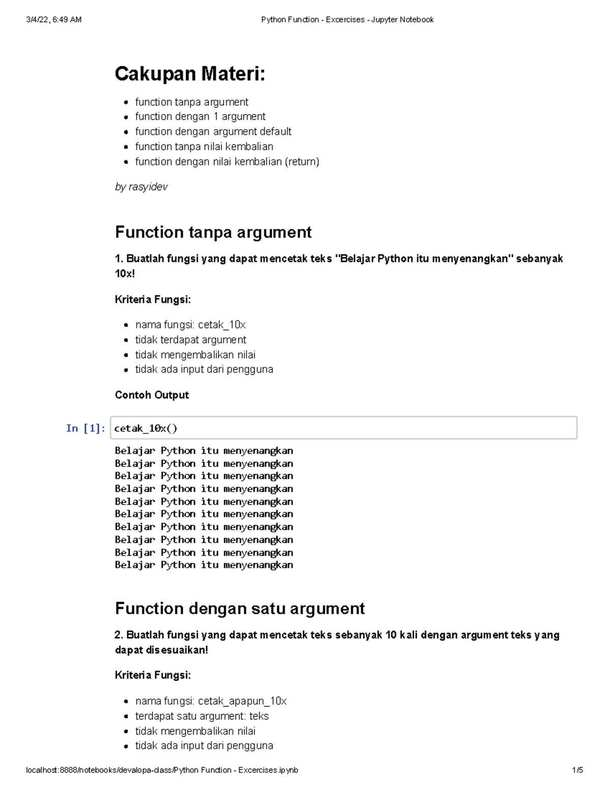 Python Function Exercises: Basics of Function Creation and Usage - Studocu