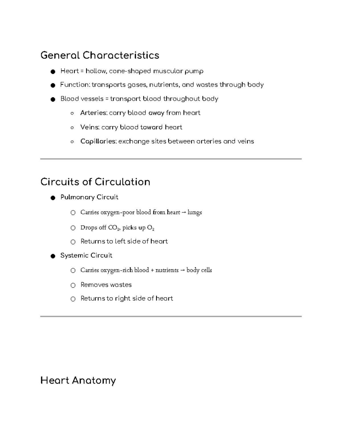 Comprehensive Overview of the Cardiovascular System - BIO101 - Studocu