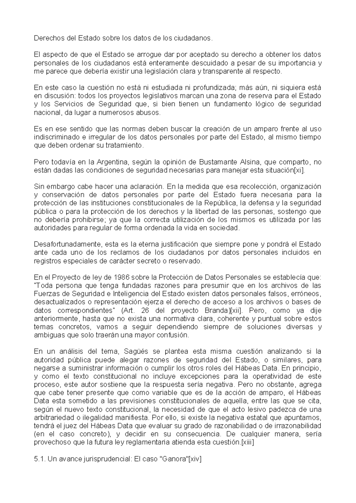 Derechos del Estado y Protección de Datos: Análisis del Fallo Ganora ...
