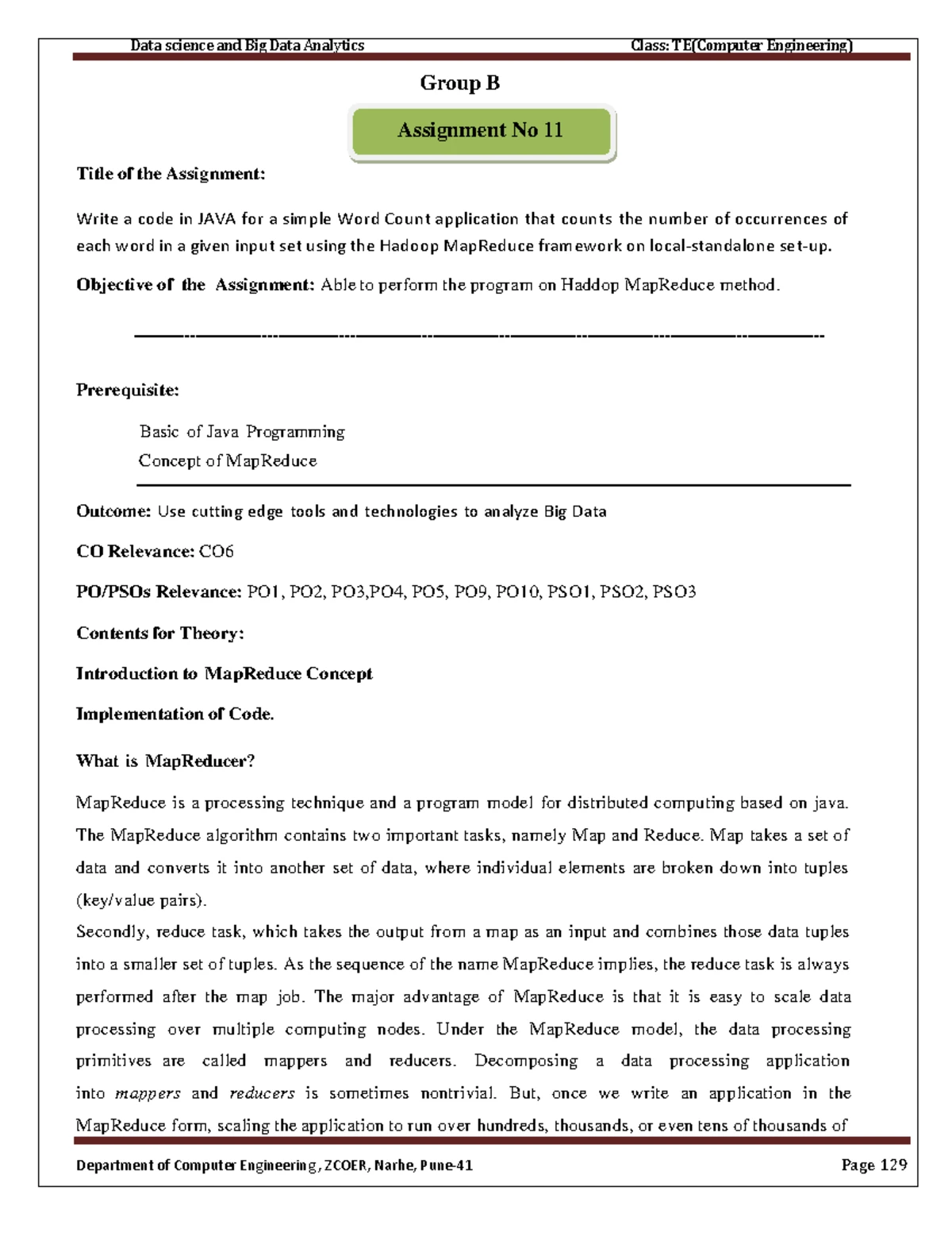 MapReduce Assignment 12: Analyzing Weather Data in Java - Studocu