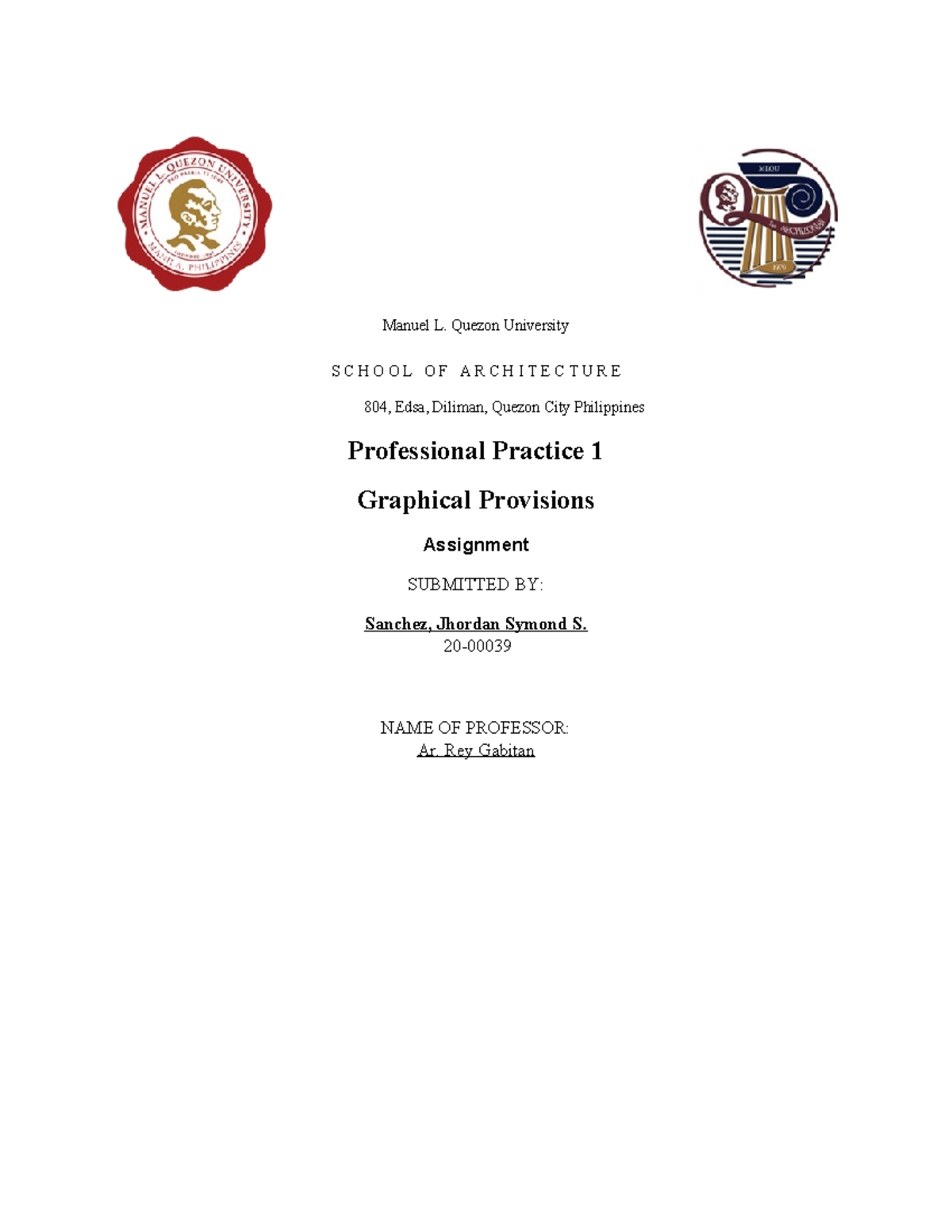 Professional Practice 1: Graphical Provisions & Requirements - Studocu