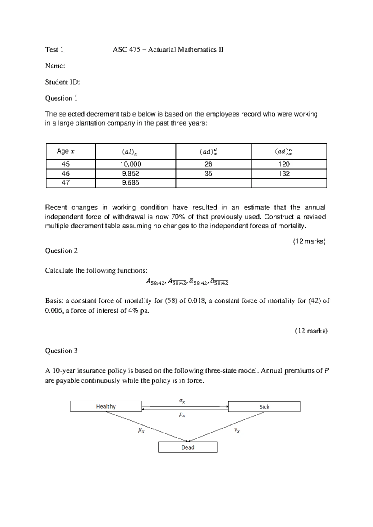 ASC 475 Actuarial Mathematics II Course Syllabus - March 2024 - Studocu