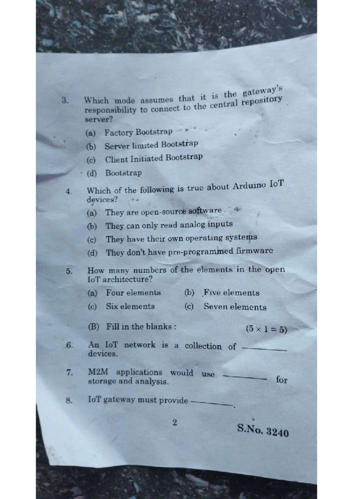 Question Paper-1 2024: IoT, Raspberry Pi & Cloud Service Models - Studocu