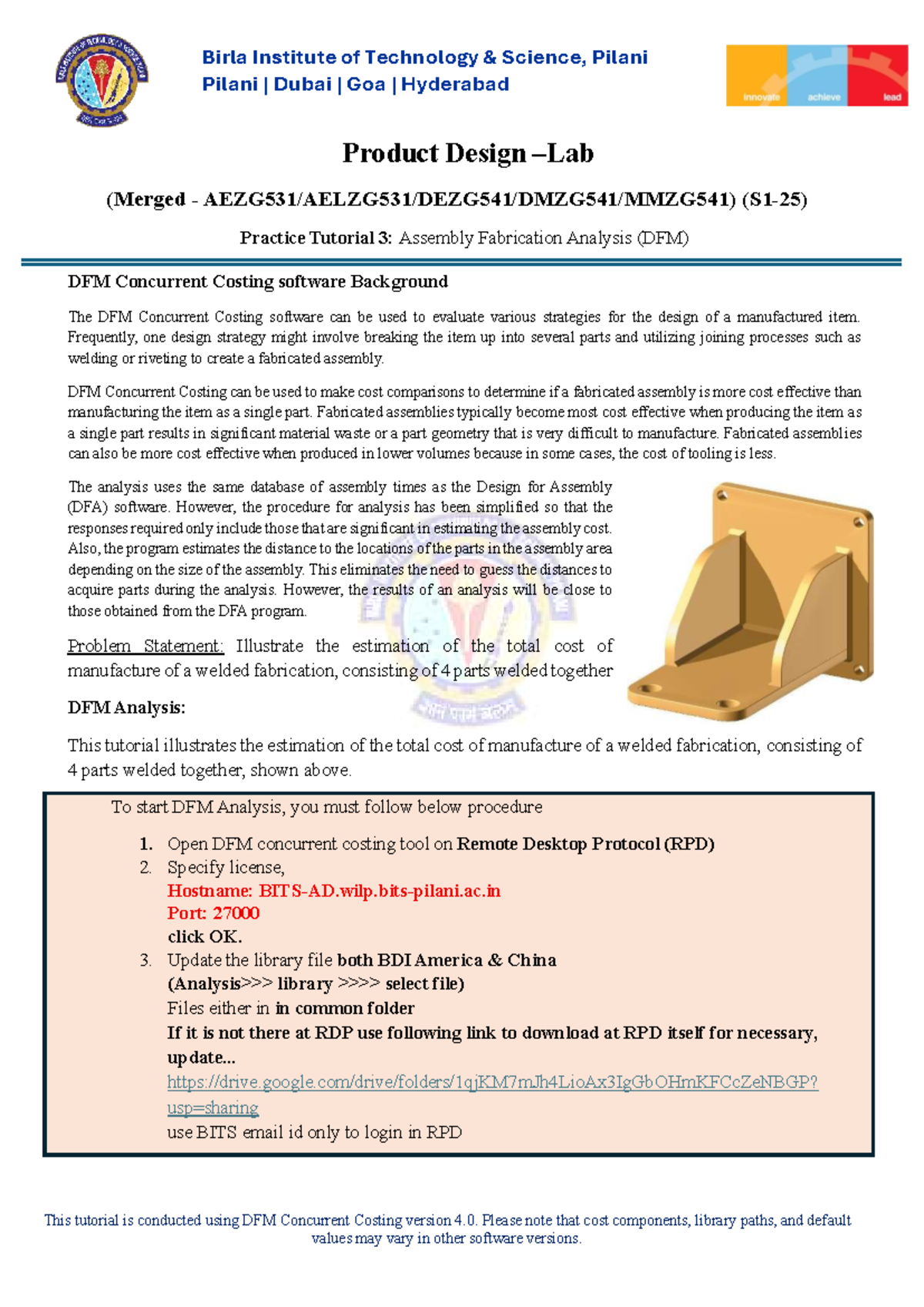 Tut 3: Assembly Fabrication Analysis Using DFM Concurrent Costing - Studocu