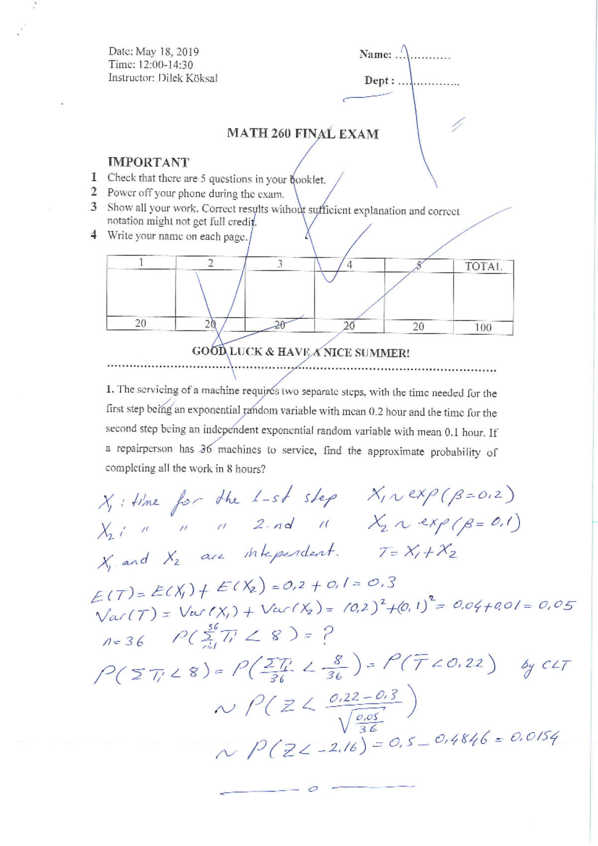 MATH 260 FINAL EXAM - Spring 2019 Comprehensive Review Guide - Studocu