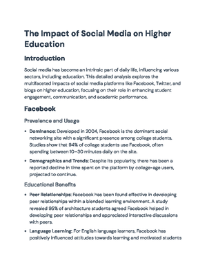 The Role of Social Media in Higher Education: A Comprehensive Review ...