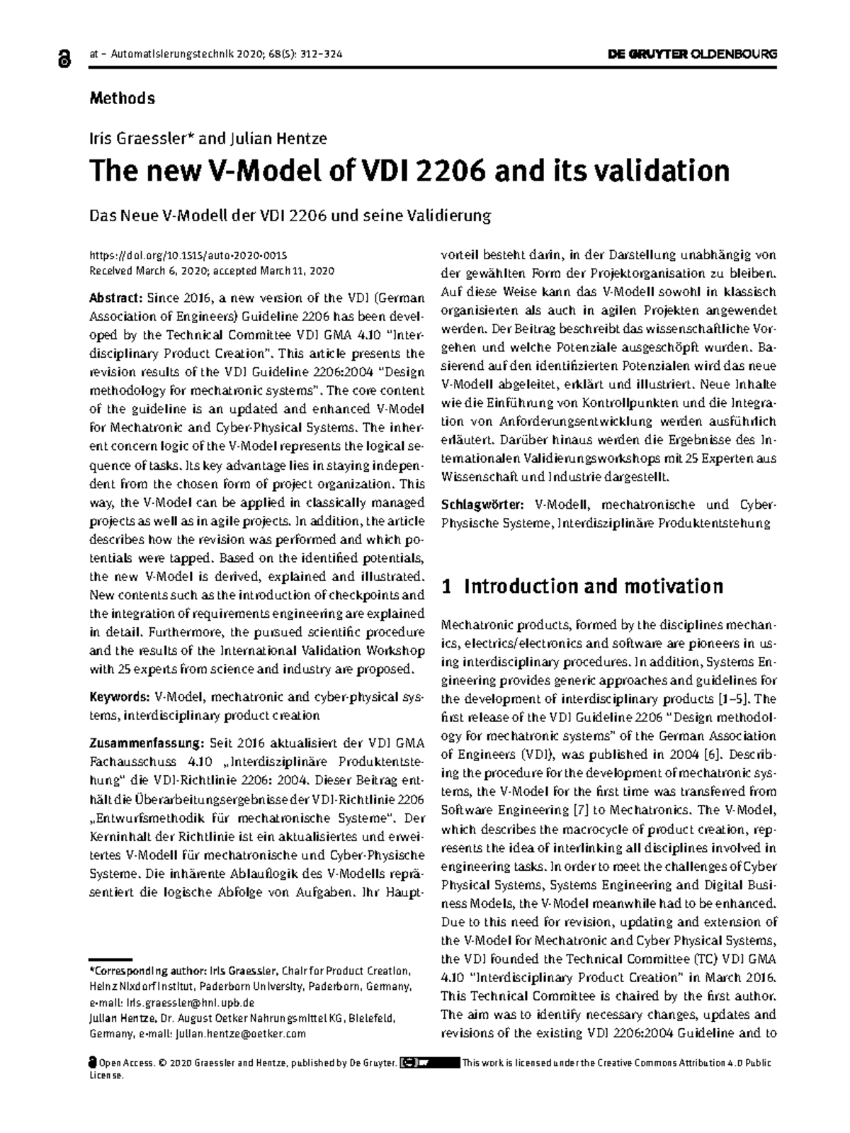 The New V-Model of VDI 2206: Methods and Validation Insights - Studocu