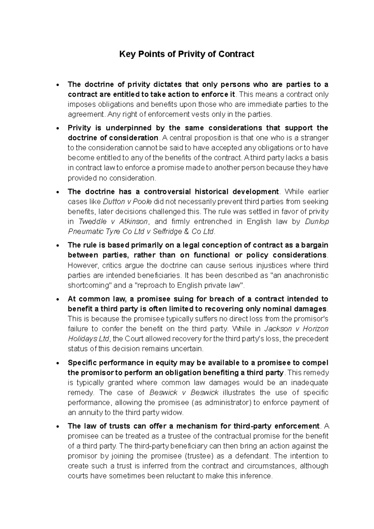 KEY Points on Privity of Contract: Legal Implications and Case Studies ...