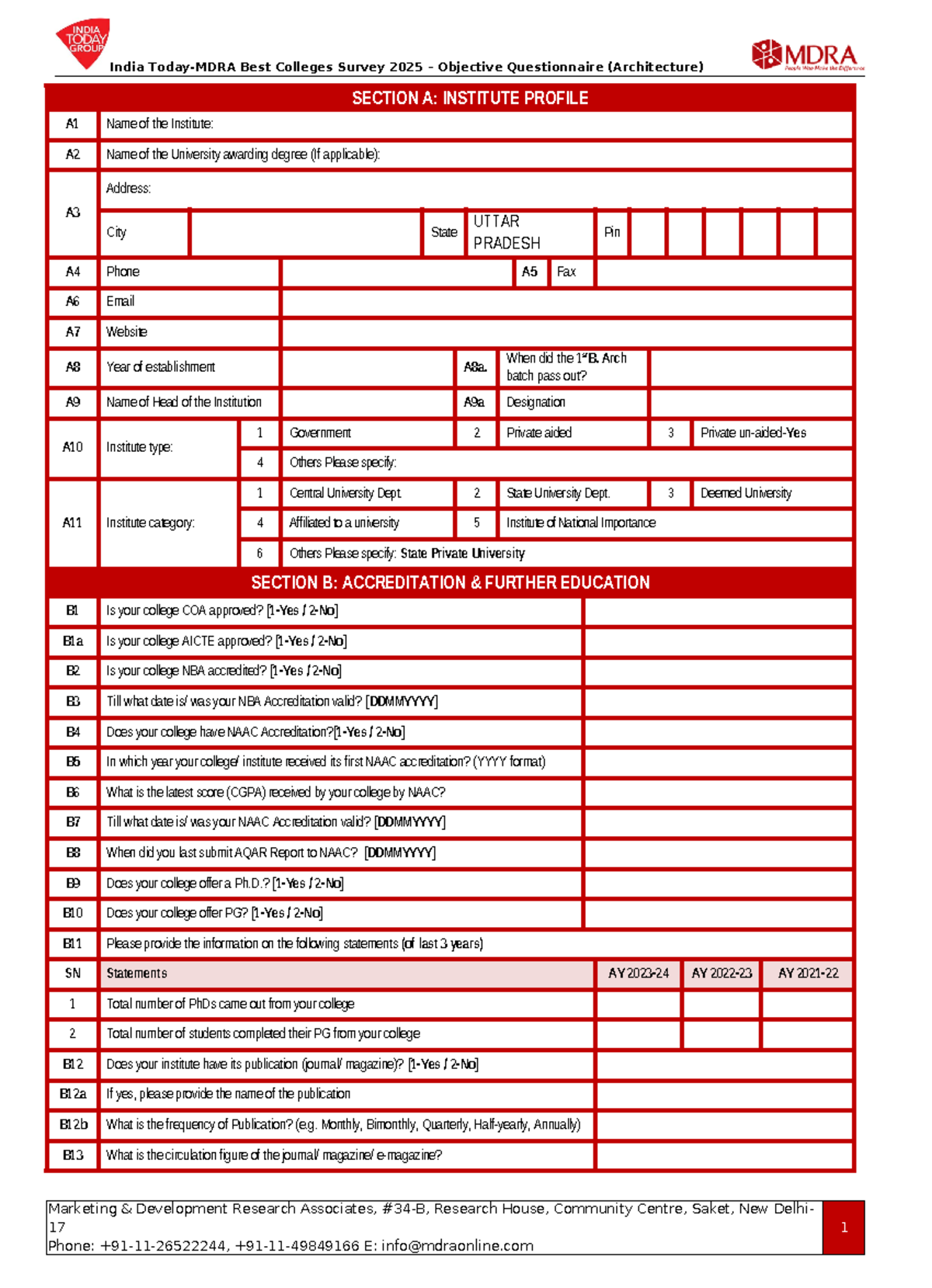 Environment analysis - SECTION A: INSTITUTE PROFILE A1 Name of the ...